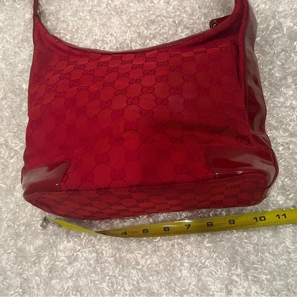 Gucci GG Shoulder Monogram Red Canvas Hobo bag Women’s - Picture 8 of 14
